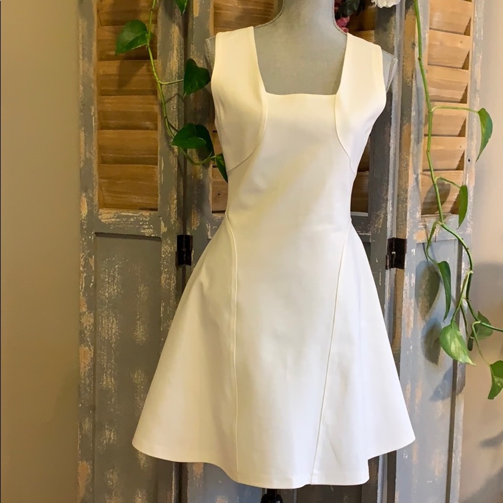 Robert Rodriguez off white fit and flare dress